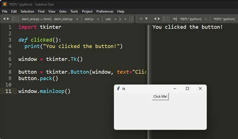 How to place a button in tkinter.  It defines a function, button_clicked(), which print...
