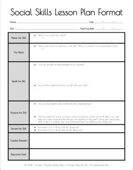 How to plan, Social skills lessons, Learning support