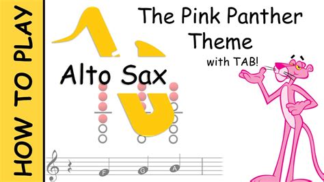 How to play Pink Panther on Alto Saxophone Sheet Music with Tab