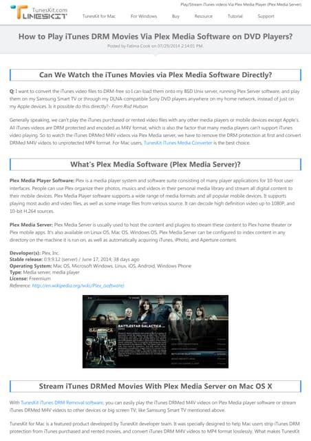 How to play iTunes movies in Plex - Software - MPU Talk