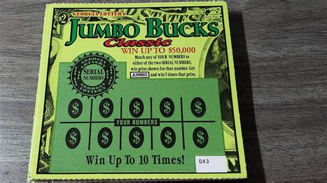 Jumbo Bucks Lotto costs $1 per play. Cash Match. For an additional $1 wager, you can activate the Cash Match feature on Jumbo Bucks Lotto. This lets you take home instant cash prizes if you successfully match any of your picks with the Cash Match numbers. Cash Match numbers each have corresponding prizes, and go up to $500.. 