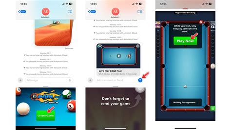 How to play pool in messages
