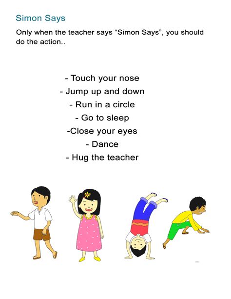How to play simon says in class