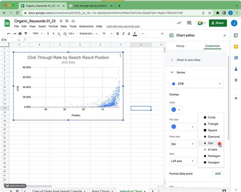 How to plot points on google sheets.  Increase the point size for each data po...