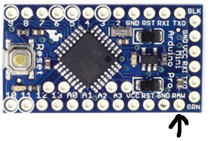 How to power Arduino Pro Mini via VCC pin (12v input)