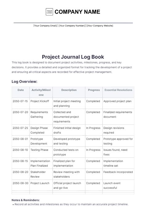 How to prepare a log book