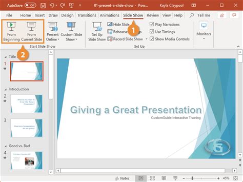 How to present slideshow in powerpoint