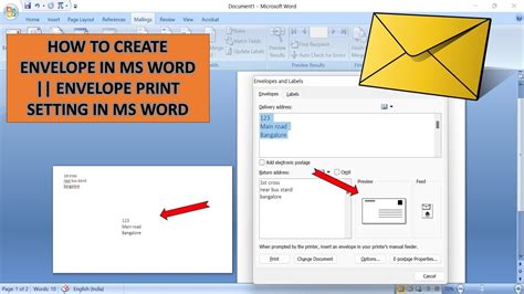 How to print a envelope in word