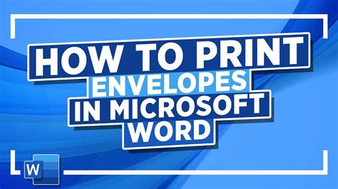 How to print envelopes in word