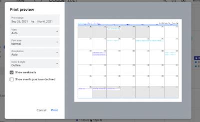 How to print from Google Calendar YouTube