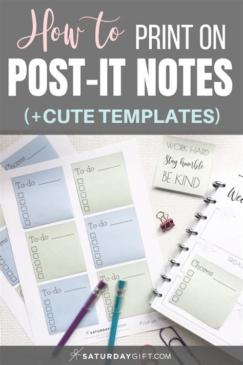 How to print pretty post it notes Printable Planner Pages, Printable