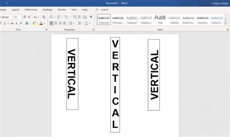 How to print vertical in word