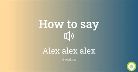 How to pronounce Alex an ani HowToPronounce.com