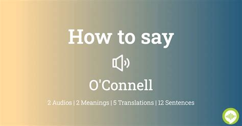 How to pronounce Connell , HowToPronounce.com