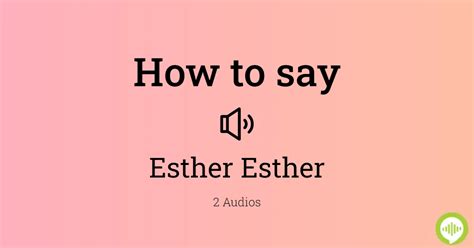 How to pronounce Esther Friedli HowToPronounce.com