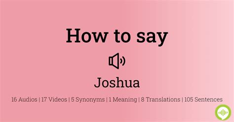 How to pronounce Joshua in Spanish HowToPronounce.com