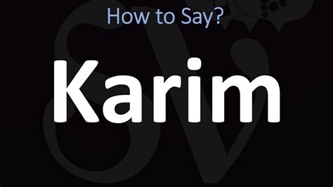 How to pronounce Karim? (RECOMMENDED)