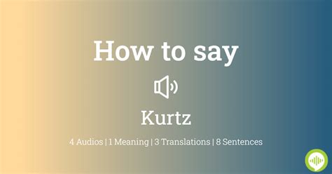 How to pronounce Kurtz HowToPronounce.com