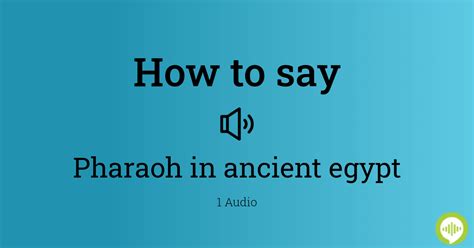 How to pronounce Pharaoh of Egypt HowToPronounce.com