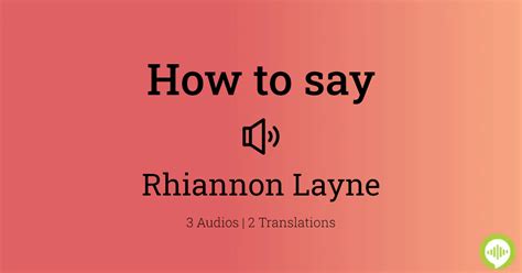 How to pronounce Rheannon HowToPronounce.com