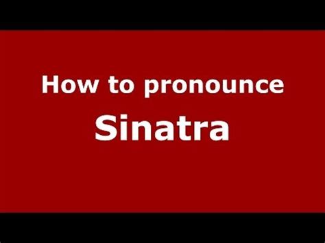 How to pronounce Sinetra HowToPronounce.com