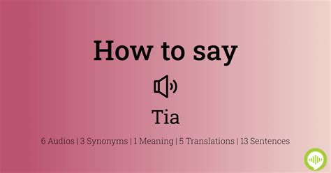 How to pronounce TIA HowToPronounce.com