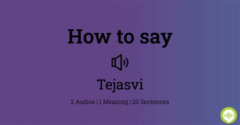 How to pronounce Tejasvi HowToPronounce.com