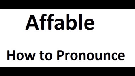 How to pronounce The affable médoc HowToPronounce.com