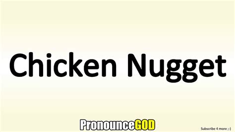 How to pronounce Ya chicken nugget in French