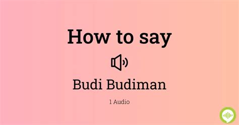 How to pronounce Yuanita Budiman HowToPronounce.com