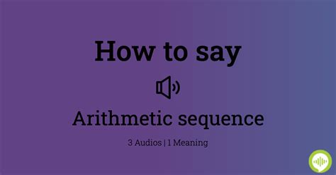 How to pronounce arithmetic sequences HowToPronounce.com