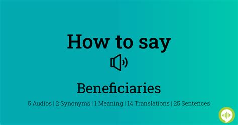 How to pronounce beneficiaries HowToPronounce.com