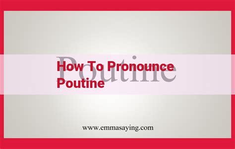 How to pronounce poutine in canada