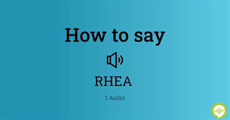 How to pronounce rrhea HowToPronounce.com