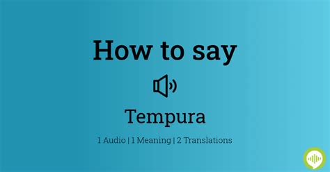 How to pronounce tempura HowToPronounce.com