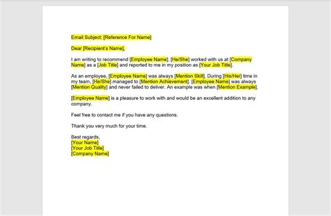 How to provide references in email