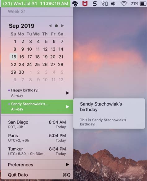 How to put a calendar and time zones in your Mac Menu Bar