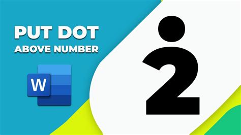 How to put a dot above a number in word