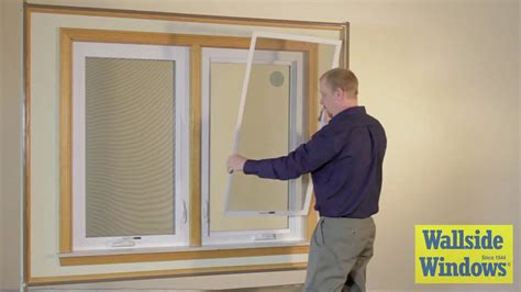 How to put a screen in a window. The pin is only accessible from outside the house, so you should install the screen from the outside. Grasp the pins and pull them while lining the screen up with the window frame. Once the screen is seated, release the pins and make certain the … 