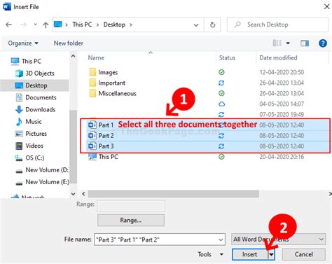 How to put documents in one file