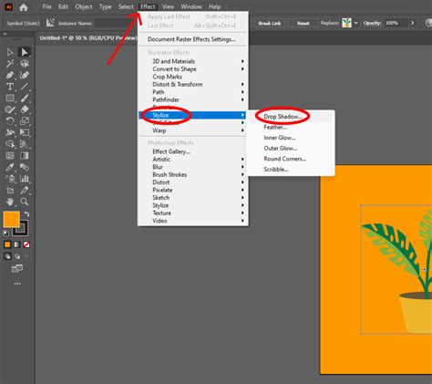 How to put drop shadow in illustrator