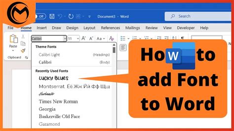 How to put new fonts in word