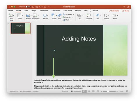 How to put notes in powerpoint