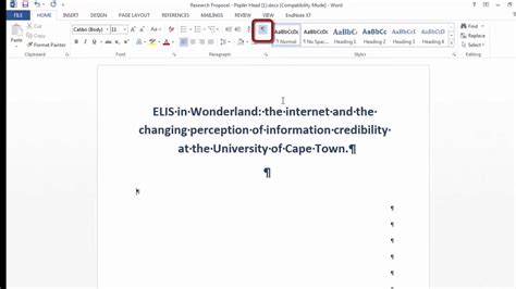 How to put page number in thesis