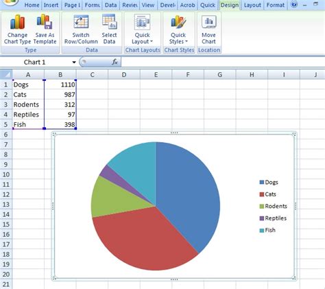 How to put pie chart in excel