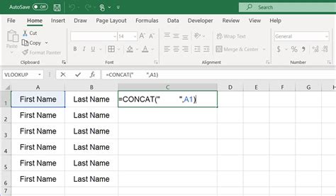 How to put space in excel formula