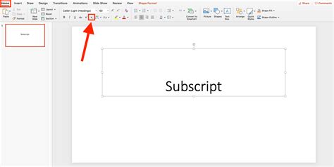How to put subscript in ppt