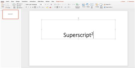 How to put superscript in powerpoint