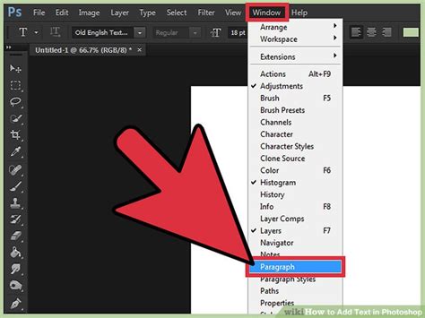 How to put text in photoshop