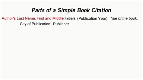 How to quote a book in apa